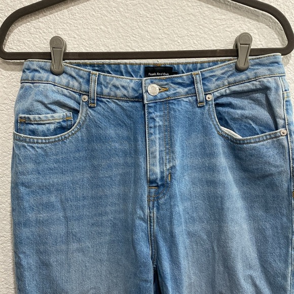 Frank And Oak Karen Kick Flare High Rise Cotton Blend Jeans Sz 30 - Picture 3 of 7